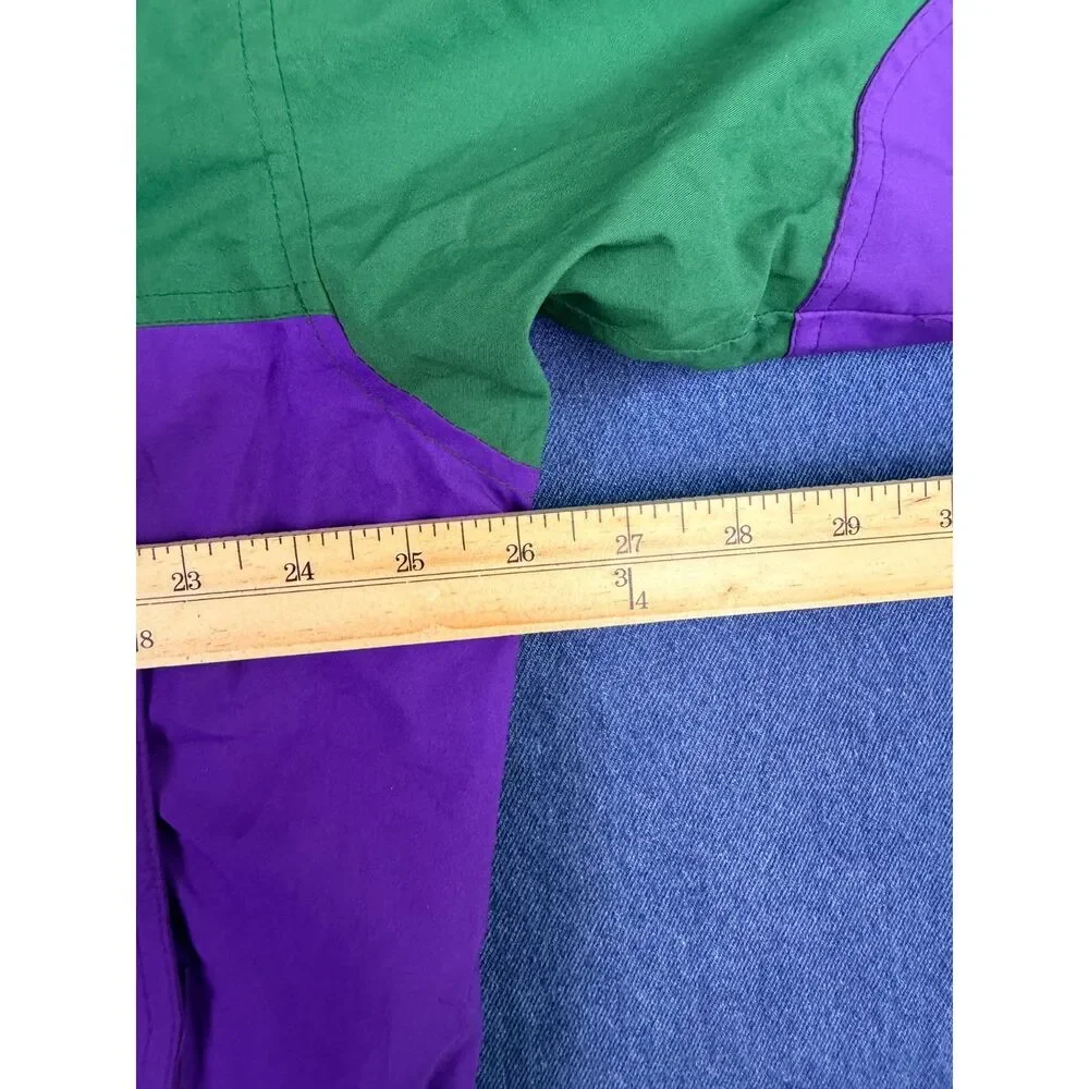 Vintage British Open Golf Jacket Large Green Purple Colorblock Windbreaker